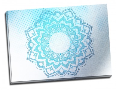 Tablou din aluminiu striat Blue Mandala