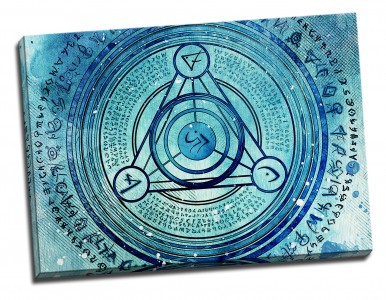 Tablou din aluminiu striat Blue Zodiac