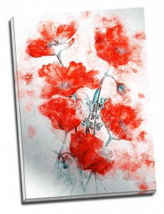 Tablou din aluminiu striat Bring Me Poppies