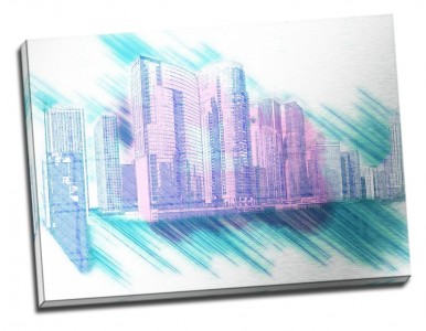 Tablou din aluminiu striat Chicago Dream