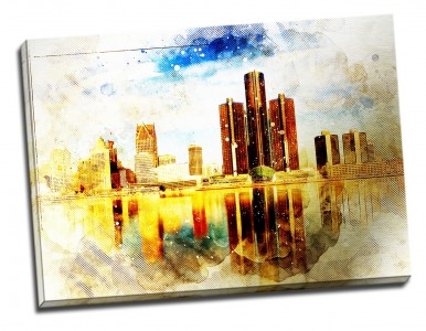 Tablou din aluminiu striat Cityscape