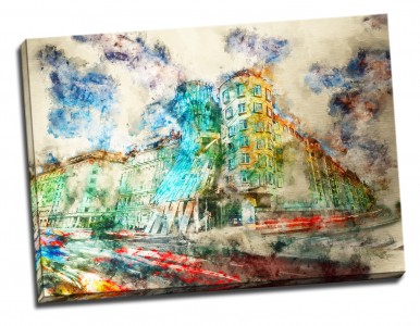 Tablou din aluminiu striat Dancing Houses