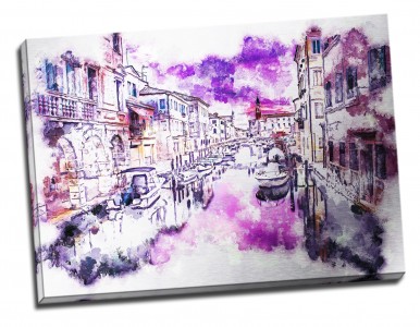 Tablou din aluminiu striat Dusky Violet