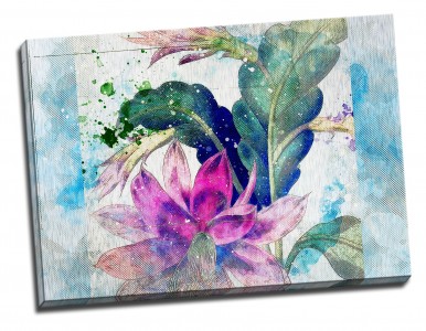 Tablou din aluminiu striat Floral Emotion