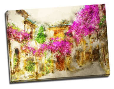 Tablou din aluminiu striat Floral Outburst