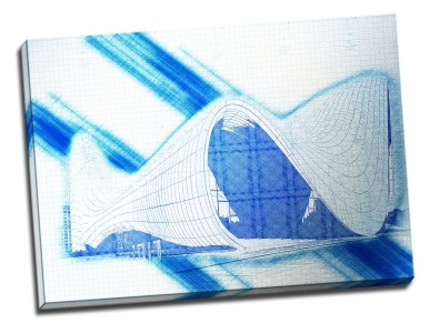 Tablou din aluminiu striat Flowing Building