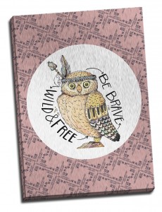 Tablou din aluminiu striat Funny Owl