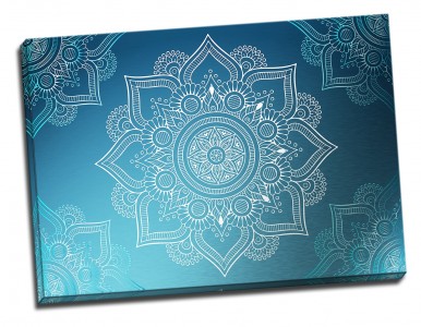 Tablou din aluminiu striat Grey and White Mandala