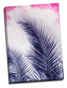 Tablou din aluminiu striat Leaves like Feathers