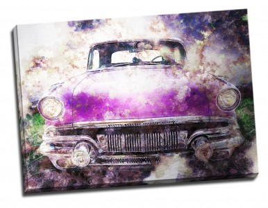 Tablou din aluminiu striat Purple Ride