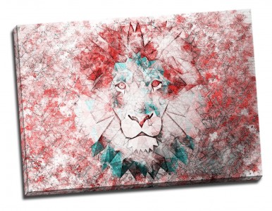 Tablou din aluminiu striat Red Lion