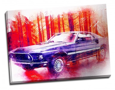 Tablou din aluminiu striat Ride into the Woods