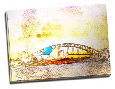 Tablou din aluminiu striat Sidney Opera House