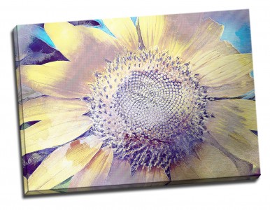 Tablou din aluminiu striat Sunflower Burst
