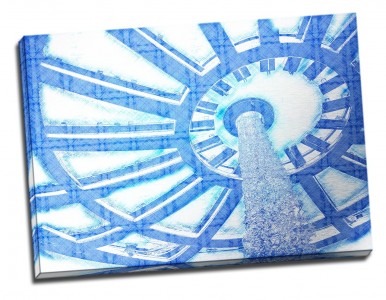 Tablou din aluminiu striat The Blue Platform