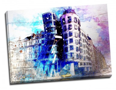 Tablou din aluminiu striat The Dancing House