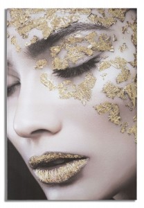 Tablou pictat manual, Beautiful Lady Face Multicolor, 80 x 120 cm