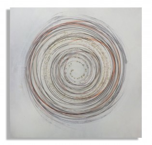 Tablou pictat manual Circle B, 80 x 80 cm