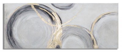 Tablou pictat manual, Circly Multicolor, 150 x 60 cm