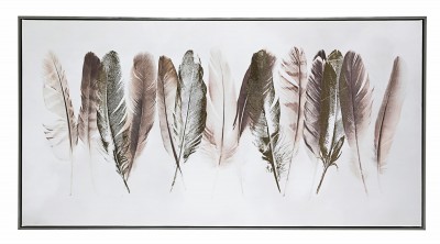 Tablou pictat manual Crown P232-2 Feathers Multicolor, 122,5 x 62,5 cm
