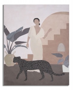 Tablou pictat manual, Lady C Multicolor, 80 x 100 cm