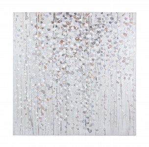 Tablou pictat manual Village HCAH18 Multicolor, 100 x 100 cm