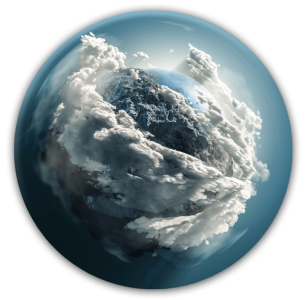 Tablou Sticla Glasspik Ringart GR010 Clouds, Ø70 cm