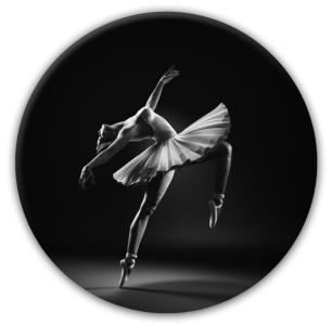 Tablou Sticla Glasspik Ringart GR016 Ballerina, Ø70 cm
