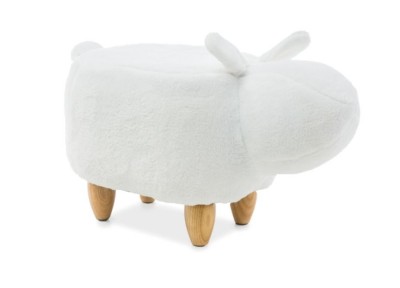 Taburet pentru copii tapitat cu stofa Carmel White, l63xA33xH36 cm