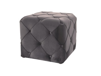 Taburet tapitat cu stofa Avidan K Velvet Gri, l50xA50xH45 cm