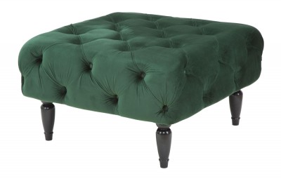 Taburet tapitat cu stofa, cu picioare din MDF Brigitte Green, l74xA74xH43 cm