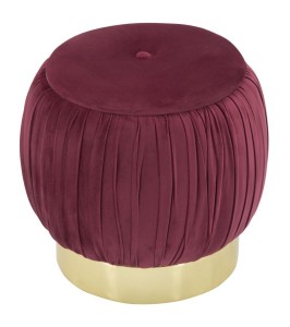 Taburet tapitat cu stofa, cu spatiu de depozitare Paris Bordeaux, Ø41xH41 cm