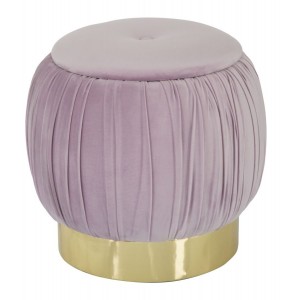 Taburet tapitat cu stofa, cu spatiu de depozitare Paris Rose, Ø41xH41 cm