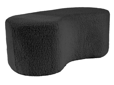 Taburet tapitat cu stofa, Erryn Negru, l108xA50xH45 cm