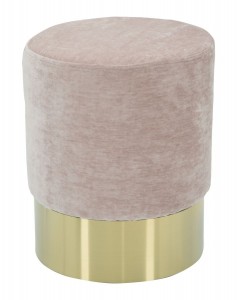 Taburet tapitat cu stofa Goldy Small Rose, Ø35xH42 cm