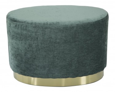 Taburet tapitat cu stofa Goldy Ovale Green, l60xA40xH40 cm
