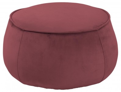 Taburet tapitat cu stofa Mie Velvet Burgundy, Ø60xH34 cm