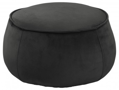 Taburet tapitat cu stofa Mie Velvet Gri Inchis, Ø60xH34 cm