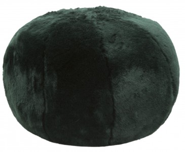 Taburet tapitat cu stofa Plush Verde inchis, Ø50xH30 cm