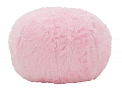 Taburet tapitat cu stofa Plush Roz, Ø50xH30 cm