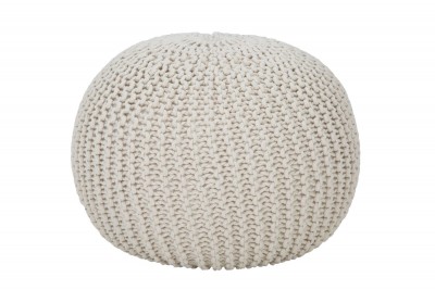 Taburet tapitat cu stofa Helsinki Round Ivoir, Ø50xH40 cm