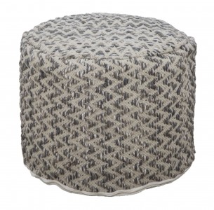 Taburet tapitat cu stofa Panama Round Beige, Ø 50xH40 cm