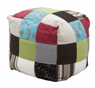 Taburet tapitat cu stofa Moradabad Multicolor, l60xA60xH60 cm