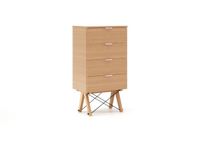 Comoda Tallboy Low Beech, l60xA40xH110 cm