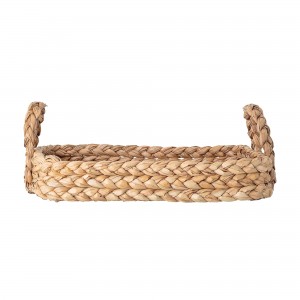 Tava decorativa din abaca si metal, Surho Natur, L56xl42xH19 cm