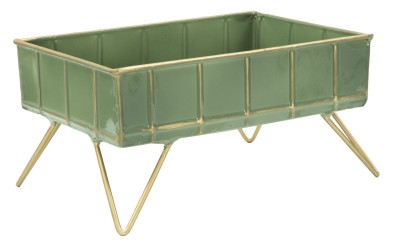 Tava decorativa din metal Glam Verde, l28xA18,5xH14,5 cm