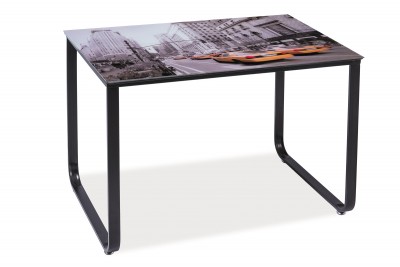 Masa din metal si sticla Cab New York, L110xl70xh75 cm