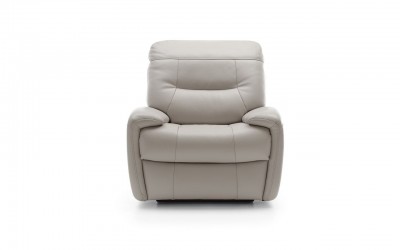 Fotoliu recliner tapitat cu piele ecologica Tempo Grey, l92xA98xH97 cm