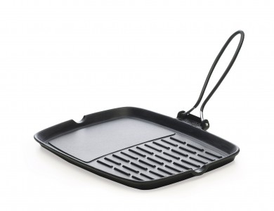 Tigaie grill din fonta cu invelis emailat, L36xl24 cm, Duo Dieta-Grill Large Negru