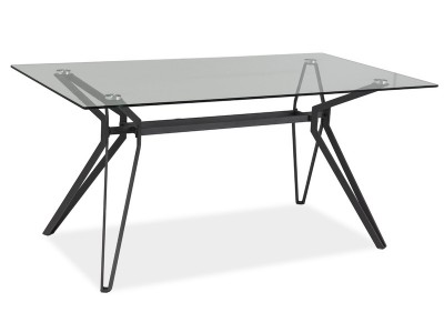 Masa din sticla si metal Tripoli Grey, L160xl90xh76 cm